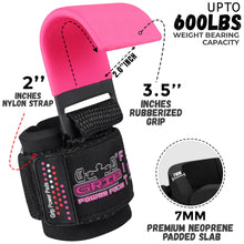 Load image into Gallery viewer, Weight Lifting Hooks Heavy Duty PRO Lifting Wrist Straps (Classic Pink, Women-Wrist Size Small/Medium)
