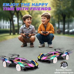 Lambo Remote Control Car for Boys 4-7,1:12 RC Car for Boys 8-12 with 360° Rotating, Lights, Music and Spray, 10-12km/h