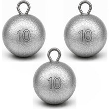 Load image into Gallery viewer, MLYLM 3 Pack 10 oz Cannonball Sinkers — 10oz Lead Downrigger Ball Trolling Weights for King Salmon Lake Trout COHO, Great Lakes Deep Trolling Charter Boat Tackle, Saltwater Pacific Trolling
