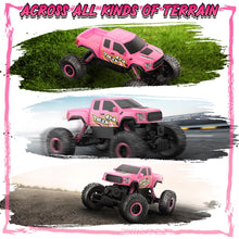 Load image into Gallery viewer, Double E Raptor F150 RC Car 4WD 2 Motors Monster Trucks for Girls, 11 Inches Off Road Crawler Vehicle Truck Toy-Pink
