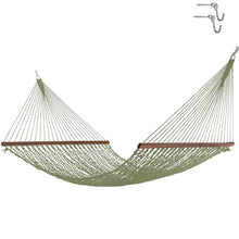 Load image into Gallery viewer, Hatteras Hammocks Deluxe Meadow Duracord Rope Hammock with Free Extension Chains &amp; Tree Hooks, Handcrafted in The USA, 450 LB Weight Capacity, 13 ft. x 60 in
