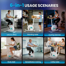 Load image into Gallery viewer, 3-1 Exercise Bike with Desktop Stand for Home - White
