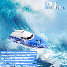 Load image into Gallery viewer, RC Boat, Remote Control Boats for Lake/Pool/Pond, 2.4 GHz High Speed Outdoor Adventure Electric Mini RC Racing Boats, Boys &amp; Girls-Blue
