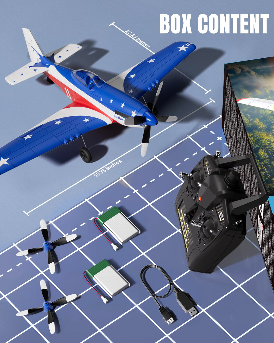 volantexrc RC Plane, 4 Channel Remote Control Airplane P51d Mustang ...