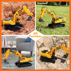RC Toys Construction Excavator Car: Kids Birthday Gift for Boys Girls 4 5 6 7 8 9+ Year Old Truck Dump