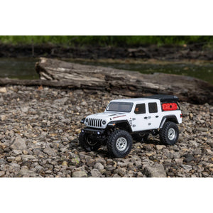 RC Truck SCX24 Jeep Gladiator 4 Wheel Drive Rock Crawler Brushed RTR Nothing Needed to Complete Ready-to-Run White