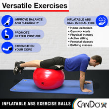 Load image into Gallery viewer, CanDo Inflatable Exercise Ball - Red 42", Durable Extra Thick Non-Slip Stability Ball
