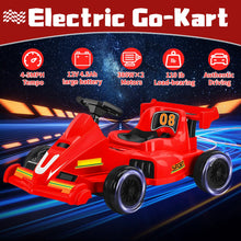 Load image into Gallery viewer, 12V Electric Go Kart, 5 MPH Race Drift Kart with 2×380W Motors, Electric Pedal Ride On Toy with Slow Start, Remote Control
