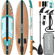 Load image into Gallery viewer, SOLAVERO 11'6" Inflatable Stand Up Paddle Board Supports 550 lbs - Extra Wide Stable Design with Non-Slip EVA Deck, SUP with Premium Accessories for Adults &amp; Youth
