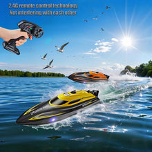 Load image into Gallery viewer, RC Boat with 2 Rechargeable Battery, 20+ MPH Fast Remote Control Boat for Pools and Lakes (812-Yellow)
