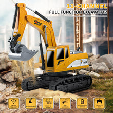 Load image into Gallery viewer, Remote Control Excavator Toys, 1: 24 Engineering Digger Truck for Boys with Metal Shovel Lights Sounds, Turns 680 Degree, 2.4 GHz Construction Toys
