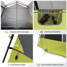 Load image into Gallery viewer, CORE 10 Person Instant Cabin Tent | Large Multi Room Family Pop Up Tent for 2 Minute Camp Setup | Included Storage Pockets for Camping Accessories
