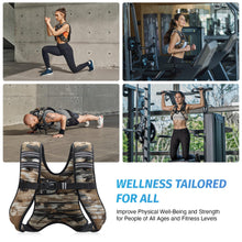 Load image into Gallery viewer, ZELUS Weighted Vest, 6lb/8lb/12lb/16lb/20lb/25lb/30lb Weight Vest for Men Women with Storage Pocket Reflective Strips for Strength Training Running Muscle Building, Brushstroke Sand Camo (12 lb)
