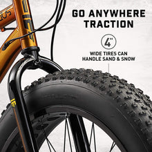 Load image into Gallery viewer, Fat Tire Mountain Bike for Adult Men Women, 26-Inch Wheels, Mechanical Disc Brakes, 17-Inch Steel Hardtail Frame, 7-Speed, Copper

