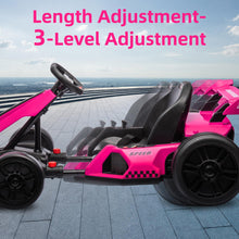 Load image into Gallery viewer, 24V Kids Go Kart,300W Powerful Electric Drift Kart Car with Adjustable Seat, Brake Pedal for Age 6-12,Rose

