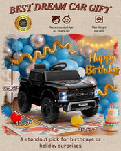 Load image into Gallery viewer, First Ride On 12V Licensed Ford F-150 Raptor Kids Ride on Toy, Ride on Truck with Parent Remote Control  (Black)
