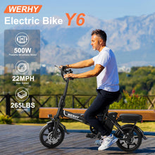 Load image into Gallery viewer, Electric Bike Adults, 500W Motor, 22 MPH Max Speed Folding Ebike, 499.2Wh Battery, 14&quot; Electric Bicycles, Max 35Miles Range
