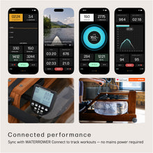 Load image into Gallery viewer, WaterRower Walnut Rowing Machine with S4 BLE Monitor - Lo-Rise
