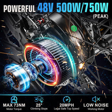 Load image into Gallery viewer, Electric Bike for Adults 27.5&#39;&#39; Peak 750W Electric Mountain Bike/Ebike, 3 Hours Fast Charge, 55 Miles Electric Bicycle
