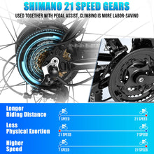 Load image into Gallery viewer, Electric Bike for Adults, [Peak 750W Motor] Electric Mountain Bike, 26&quot; Sunshine Commuter Ebike, 55 Miles 22MPH Electric Bicycle
