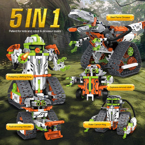 5 in 1 STEM Robot Toys Building Kits, Dinosaur Toys for Boys Age 8-12, App & Remote Control Engineering Learning Educational (539 Blocks)