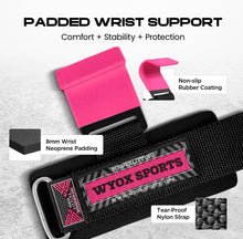 Load image into Gallery viewer, WYOX Weight Lifting Hooks for Deadlift, Pull Ups &amp; Rows – Pink
