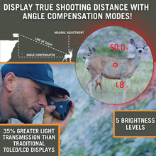 Load image into Gallery viewer, Astra Optix OTX2400A 6x21 2400yd Class 1 905nm 0.25mW Eye-Safe Laser Rangefinder with Applied Ballistics® for Hunting, Shooting and Golfing with Red OLED Display Fast 0.1s &amp; Accurate +/-1 yd.
