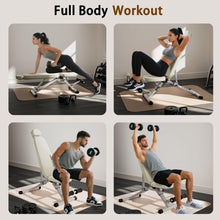 Load image into Gallery viewer, Adjustable Weight Bench for Home Gym, Workout Bench for Bench Press, Full Body Workout Incline Decline Flat Utility Exercise Bench, Full-Pin Mechanism lnnovative Fast Folding Strength Training Benches

