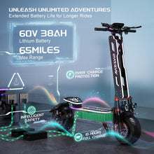 Load image into Gallery viewer, Electric Scooter, 7000W Dual Motor, 55 MPH Max Speed and 60V 38Ah Battery, Large Display, 12&quot; High-Speed Tires Commuting Electric Scooter
