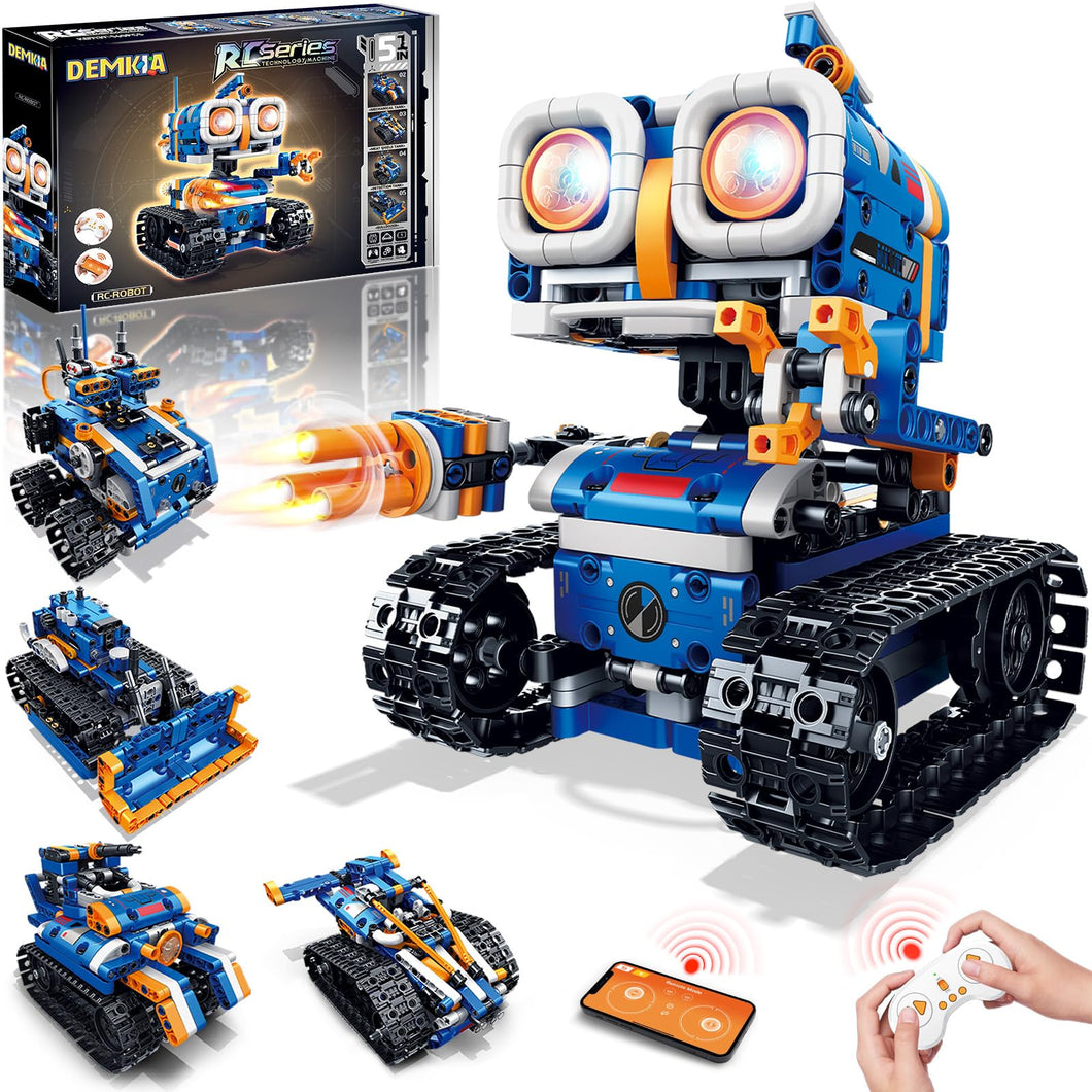 5in1 STEM Robot Building Kit, 560 PCS APP/Remote Control Mech RC Robotics for Kids Ages 8-12, Science Kit Coding Robots