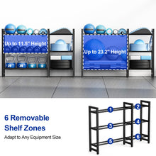 Load image into Gallery viewer, Dumbbell Rack 3-Tier Weight Stand Dumbbell Storage 50In Length For Home Gym Adjustable Spacing
