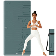 Load image into Gallery viewer, PAIDU Large Yoga Mat, 72" x 36" x 2/5"（10MM） Thick Non-Slip Exercise Mat, SGS-Certified POE Material, Ideal for Home Gym, Yoga, Pilates, Fitness Workouts &amp; Floor Mat （Deepgreen - LOGO）
