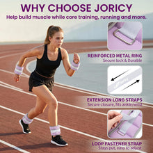 Load image into Gallery viewer, Adjustable Ankle Weights for Women Men 1-5 LBS 1 Pair Wrist Leg Arm Weights with Removable Weight- Purple

