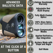 Load image into Gallery viewer, Astra Optix OTX2400A 6x21 2400yd Class 1 905nm 0.25mW Eye-Safe Laser Rangefinder with Applied Ballistics® for Hunting, Shooting and Golfing with Red OLED Display Fast 0.1s &amp; Accurate +/-1 yd.
