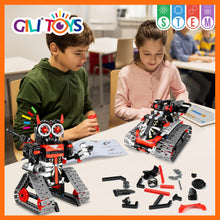 Load image into Gallery viewer, Robot Building Remote Control Gift STEM Building Kit for Boys 8-12 - 3 in 1 Educational Toys, Tracked Racer Car Tank Robotics
