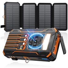 Load image into Gallery viewer, SOARAISE Solar Power Bank 48000mAh Wireless Portable Charger with 4 Cables
