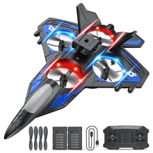 Load image into Gallery viewer, TUEESN RC Plane - 2.4GHz Remote Control Airplane with LED Lights, 360° Stunts &amp; 6-Axis Gyro | Crash-Proof Foam Design | 40 Min Flight | Best Gift for Kids (Beginner Friendly)
