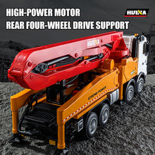 Load image into Gallery viewer, 18.9 Inches 11 Channel Remote Control Cement Pump Truck 1/18 Scale 2-Batteries 2.4Ghz RC Concrete Construction Vehicle (Grey 8-Wheels)
