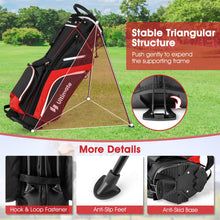 Load image into Gallery viewer, ULTIMATE 14-Way Golf Stand Bag, Portable Golf Bag w/ 6 Pockets,Cooler Bag &amp; Waterproof Valuable Pocket, Rain Hood, Ergonomic Dual Strap System &amp; Carrying Handles, 5 LBS Lightweight for Adults (Red)
