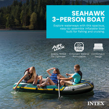 Load image into Gallery viewer, INTEX Seahawk 4-Person Inflatable Fishing Boat Set with Oars and Pump
