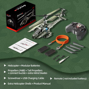 Remote Control Military Flying Helicopter Toy, 2.4GHz, 3.5 Channels Helicopter with Gyro & LED Light, Altitude Hold (Green)
