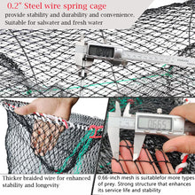 Load image into Gallery viewer, Drasry Crab Trap Bait Lobster Crawfish Shrimp Portable Folded Cast Net Magic Collapsible Fishing Traps Nets Accessories for Blue Crabs 2PCS（37.4IN * 19.6） Black (0.66 in Mesh)
