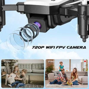 Mini Drone with Camera 720P HD FPV, RC Quadcopter Foldable Drone With Altitude Hold, 3D Flip, Headless Mode, Gravity Control