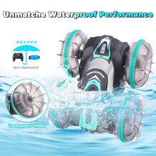Load image into Gallery viewer, Amphibious RC Car for Kids Ages 8-13 – 2-in-1 Waterproof Remote Control Car &amp; Boat with 360° Spins, Flips, LED Wheels
