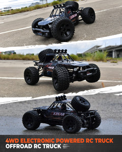 1:10 Scale Beginner RC Truck, 4WD High Speed 48km/h All Terrains RC Car Off Road Waterproof RC Buggy Toys for Boys Kids and Adults