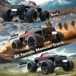 1/16 Brushless RC Car, 4X4 RC Offroad Trucks, Portable RC Cars Fast 42 Km/h for Adults, High Speed RC Car, Red Black