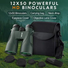 Load image into Gallery viewer, Occer 12x50 Binoculars for Adults High Powered for Bird Watching Green
