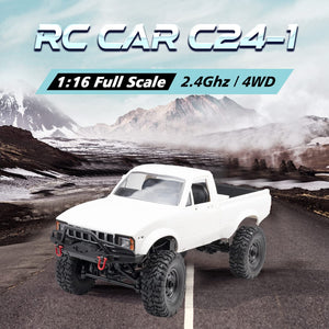 1/16 RC Rock Crawler Truck 4x4 with 3 Upgraded 1200mah Battery 2.4GHz 4WD Remote Control Off-Road Pick-up Truck RTR for Men (White)