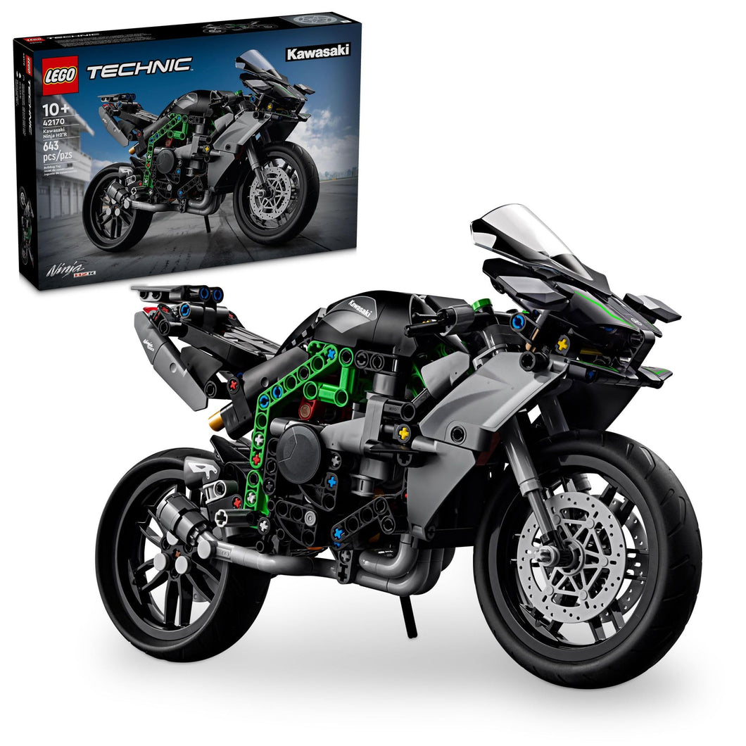 Technic Kawasaki Ninja H2R Motorcycle Toy - Building Toys for Kids, Boys & Girls, Ages 10+ - Kickstand for Display