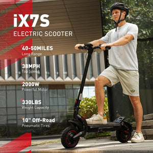 Electric Scooter, 50 Miles Long Range & 38 MPH Top Speed E-Scooter, 10" Off-Road Pneumatic Tire Escooter for Adults with Turn Signals